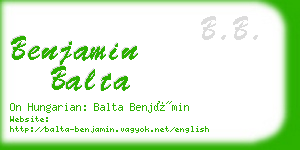 benjamin balta business card